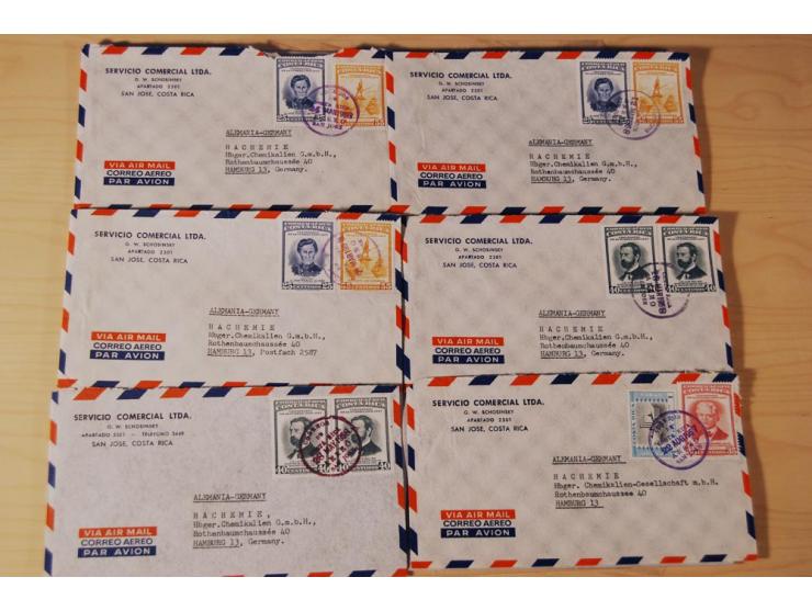 1890/1975, Posten Briefe, Karten u. Ganzsachen von Costa Rica (177), Dominikanische Republik (171) und El Salvador (227), mei