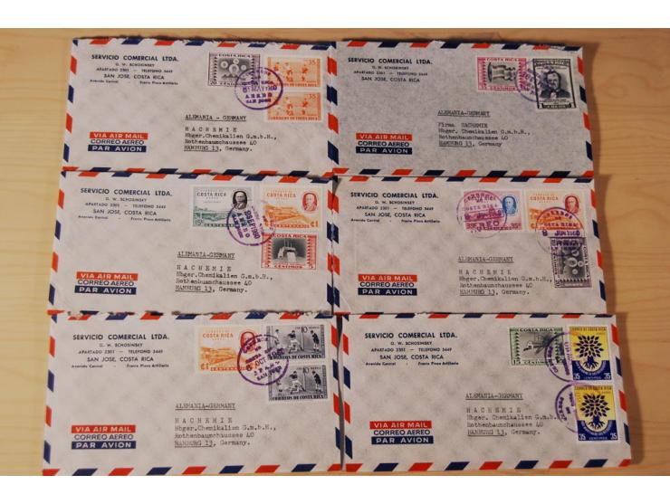 1890/1975, Posten Briefe, Karten u. Ganzsachen von Costa Rica (177), Dominikanische Republik (171) und El Salvador (227), mei