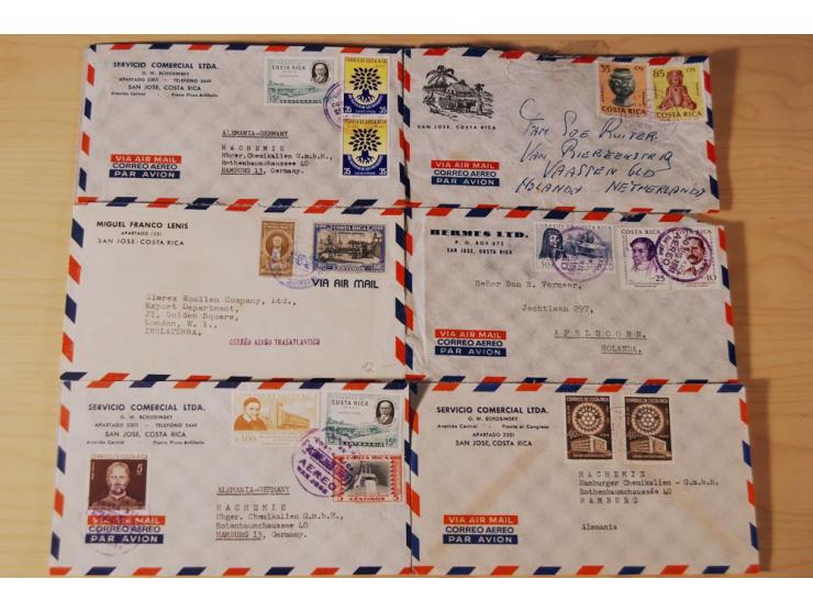 1890/1975, Posten Briefe, Karten u. Ganzsachen von Costa Rica (177), Dominikanische Republik (171) und El Salvador (227), mei