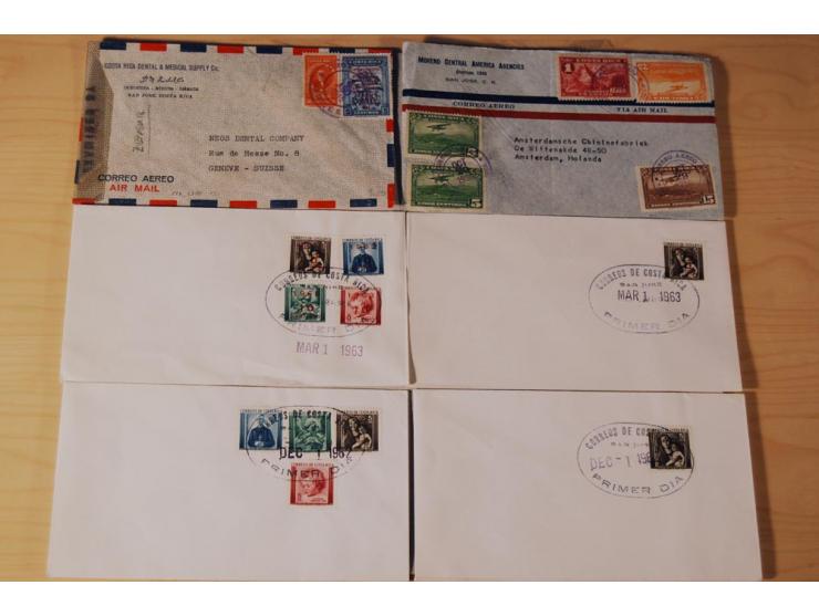 1890/1975, Posten Briefe, Karten u. Ganzsachen von Costa Rica (177), Dominikanische Republik (171) und El Salvador (227), mei