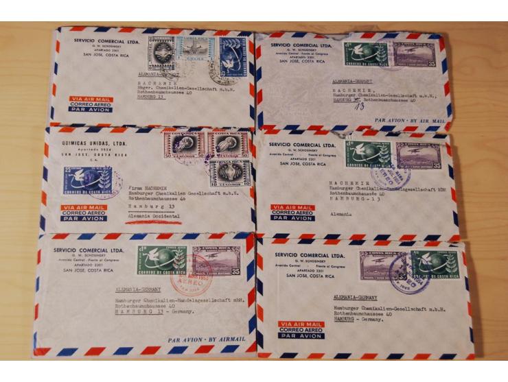 1890/1975, Posten Briefe, Karten u. Ganzsachen von Costa Rica (177), Dominikanische Republik (171) und El Salvador (227), mei