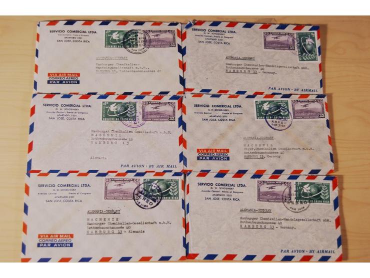 1890/1975, Posten Briefe, Karten u. Ganzsachen von Costa Rica (177), Dominikanische Republik (171) und El Salvador (227), mei