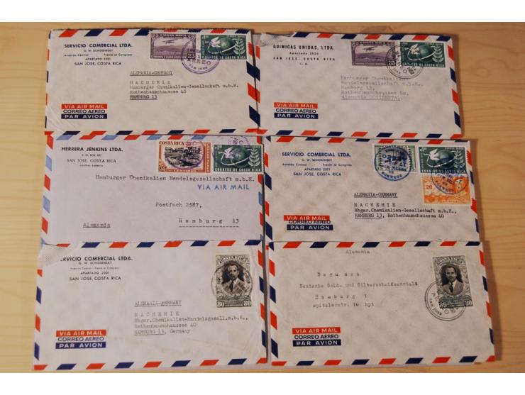 1890/1975, Posten Briefe, Karten u. Ganzsachen von Costa Rica (177), Dominikanische Republik (171) und El Salvador (227), mei