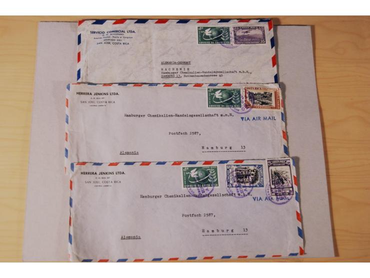 1890/1975, Posten Briefe, Karten u. Ganzsachen von Costa Rica (177), Dominikanische Republik (171) und El Salvador (227), mei