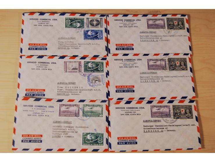 1890/1975, Posten Briefe, Karten u. Ganzsachen von Costa Rica (177), Dominikanische Republik (171) und El Salvador (227), mei