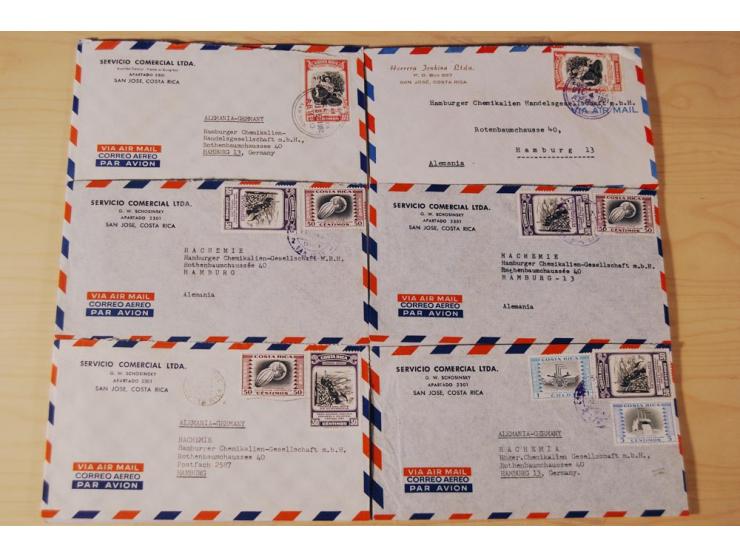 1890/1975, Posten Briefe, Karten u. Ganzsachen von Costa Rica (177), Dominikanische Republik (171) und El Salvador (227), mei