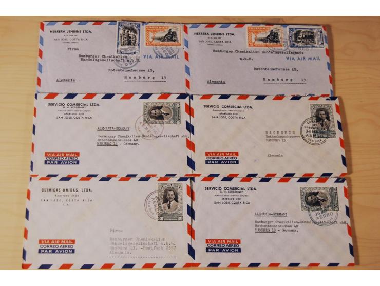 1890/1975, Posten Briefe, Karten u. Ganzsachen von Costa Rica (177), Dominikanische Republik (171) und El Salvador (227), mei