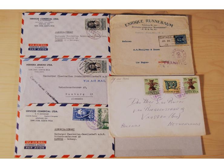 1890/1975, Posten Briefe, Karten u. Ganzsachen von Costa Rica (177), Dominikanische Republik (171) und El Salvador (227), mei