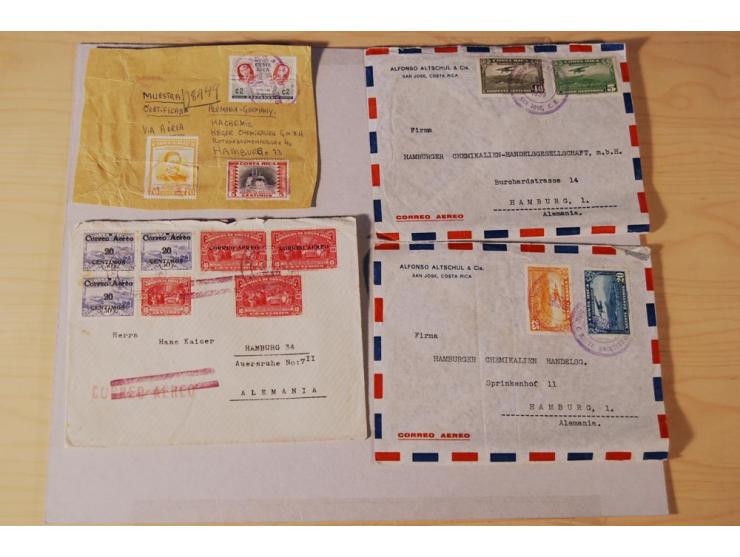 1890/1975, Posten Briefe, Karten u. Ganzsachen von Costa Rica (177), Dominikanische Republik (171) und El Salvador (227), mei
