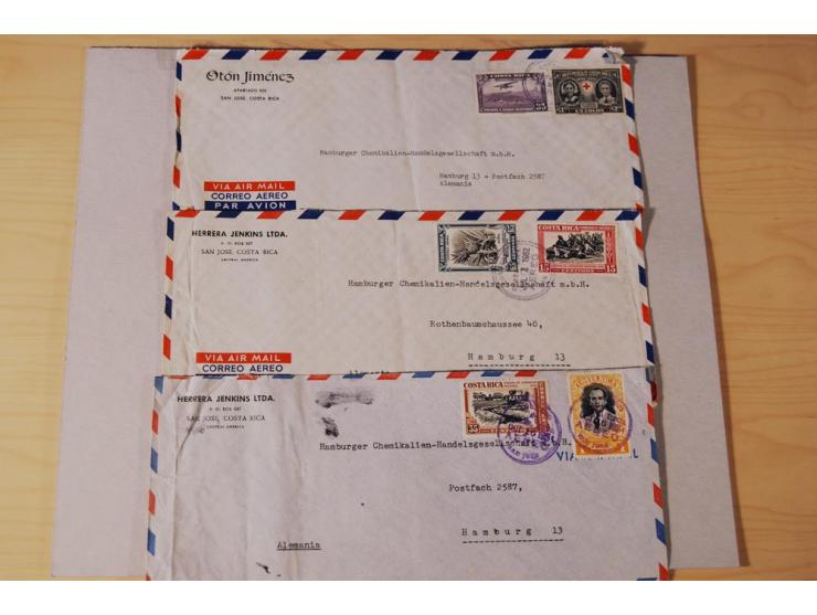 1890/1975, Posten Briefe, Karten u. Ganzsachen von Costa Rica (177), Dominikanische Republik (171) und El Salvador (227), mei