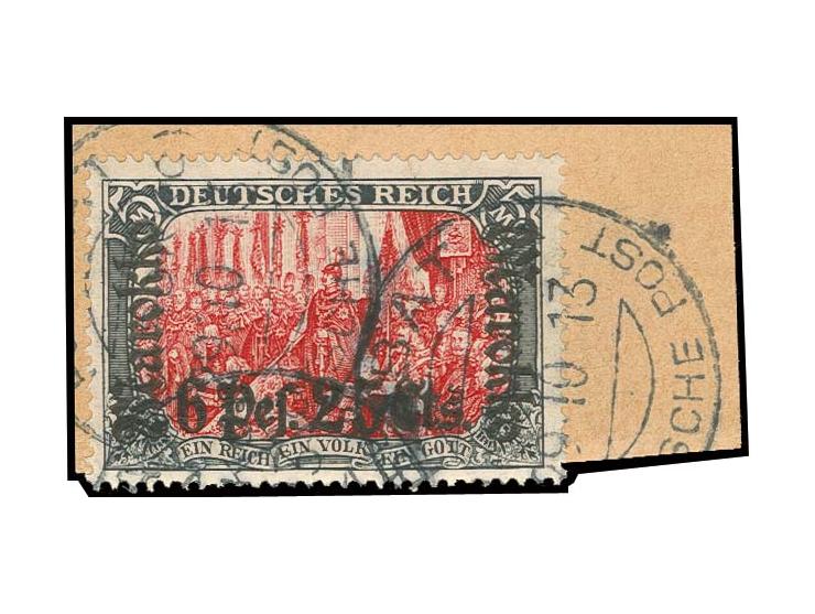 1911, 6 Pes. 25 Cts., sogenannter Ministerdruck mit rein schwarzer Rahmenfarbe, mit Stempel "CASABLANCA (KK) 29.10.13" auf Fo