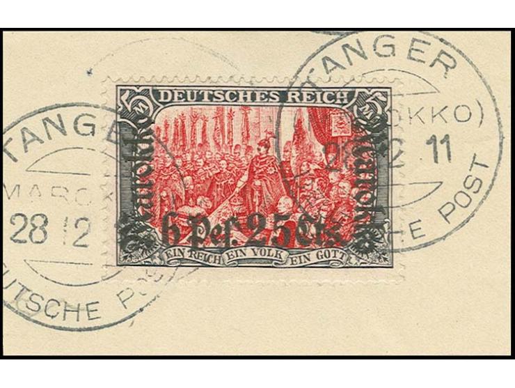 dito, mit Stempel "TANGER 28.12.11" auf Briefstück, Kabinett, Fotoattest Jäschke-L. BPP