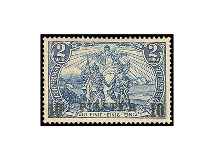 Aufdrucktype II: 10 Pia., Type II, sauber ungebraucht, Pracht, Befund Jäschke-L. BPP