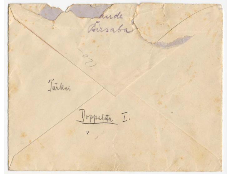 "1. EXPEDITIONSKORPS 17.9.16" auf portofreiem Dienst-R-Brief (R-Zettel Nr. 107, die Buchstaben R.M. durchstrichen) nach Jerus
