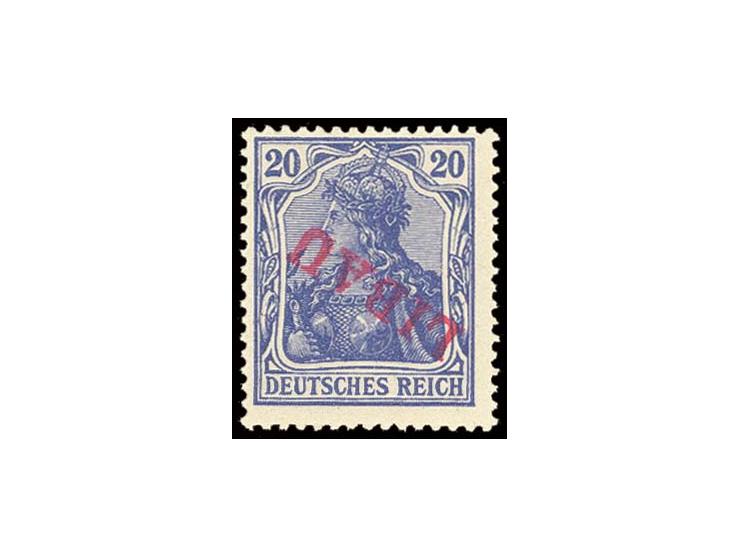 20 Pfg. mit kopfstehendem Aufdruck, ungebraucht, Pracht, sign. Kosack und Fotobefund A. Schlegel BPP (Mi. 400,-)