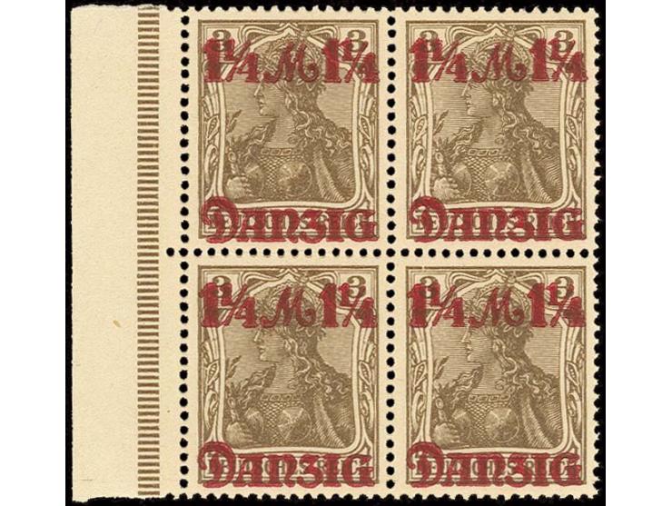 1¼ M. im Rand-Viererblock, postfrisch, Kabinett