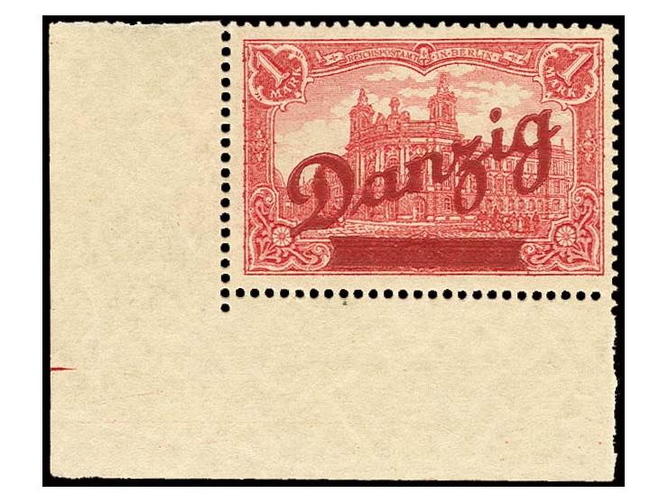 1 M. linkes unteres Eckrandstück, ungebraucht mit kleinen Haftstellen, Pracht, Fotoattest Gruber BPP