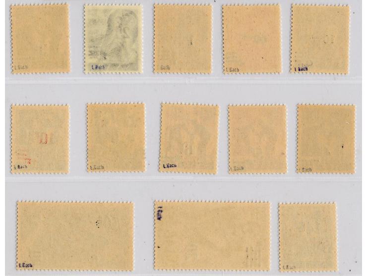 Urdruck 10 C.-50 Fr. kpl., postfrisch, sign. L. Bach, Fotoattest Ney C.