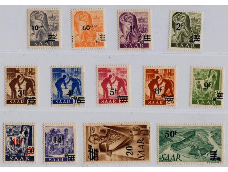 10 C.-50 Fr. kpl., postfrisch, doppelt sign. Dr. Dub und bis auf 3 Werte LV-Saar (Mi. 2.600,-)