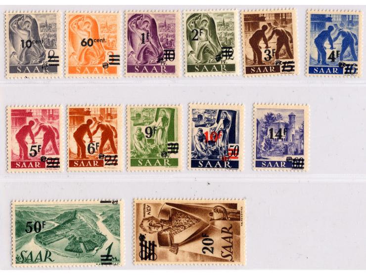 10 C.-50 Fr. kpl., postfrisch, mehrfach sign. und Fotoattest Hoffmann BPP (Mi. 2600,-)