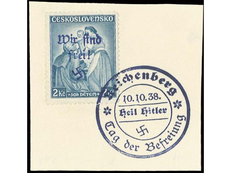 Kinderhilfe 1936 50 H.-2 Kc. jeweils mit klarem Stempel auf Briefstück, sehr seltener Satz, Kabinett, Fotoattest Brunel BPP, 
