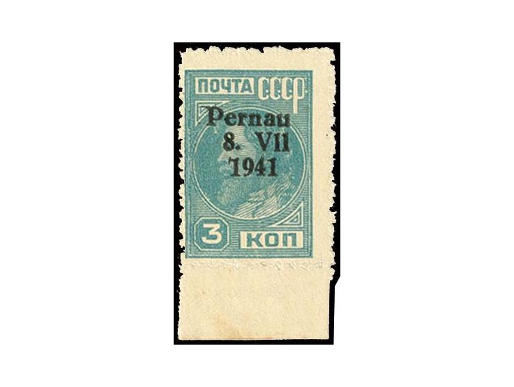 Type II: 3 K. gezähnt mit Unterrand und Aufdruckfehler "7941" (Feld 91 einer Teilauflage), postfrisch, Pracht, unsign. mit Fo