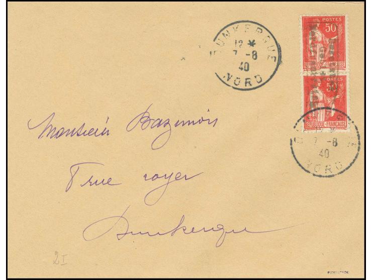 1940, Type I: 50 C. rot mit Stempel "DUNKERQUE 7 -8 40" auf Brief, sign. Pickenpack, Kabinett, ex Slg Gubito