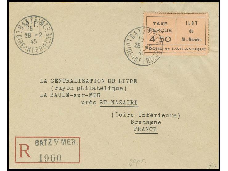 Gebührenzettel 4,50 Fr. mit Stempel "BATZ LOIRE 28 2 45" auf R-Brief, Kabinett, sign. Brun