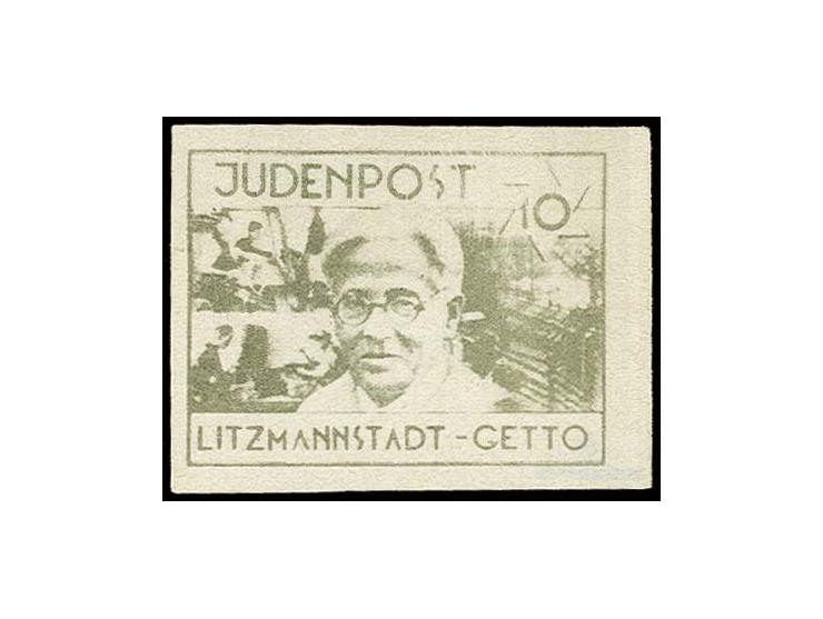 GHETTO-POST: 1944, 5 und 10 Pfg. olivgrün, ungebraucht ohne Gummi wie verausgabt, Kabinett (Mi. 1.150,-)