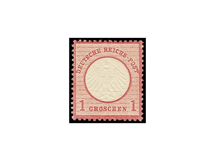 1 Gr. karminrosa, äußerst farbfrisch sehr gut geprägt und gezähnt und gut zentriert, postfrisch, Luxus, Fotoattest Brugger BP