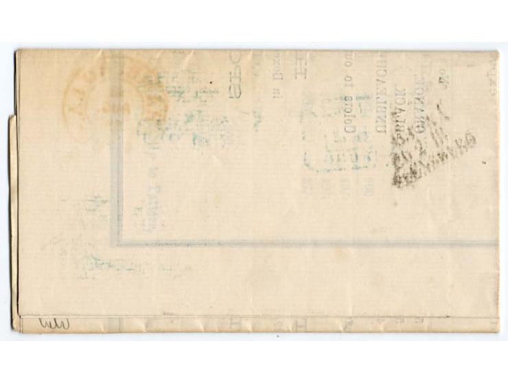 1 Gr. rötlichkarmin mit Bahnpoststreckenstempel L3 "ALTONA/20 2 III/FLENSBURG" auf kpl. Drucksachenfaltbrief nach Schweden, s