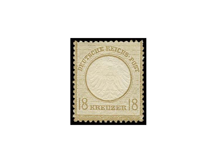 18 Kr. ockerbraun in frischer Farbe mit guter Prägung, postfrisch, bis auf zwei leicht verkürzte Zähne üblich gezähnt, Fotoat