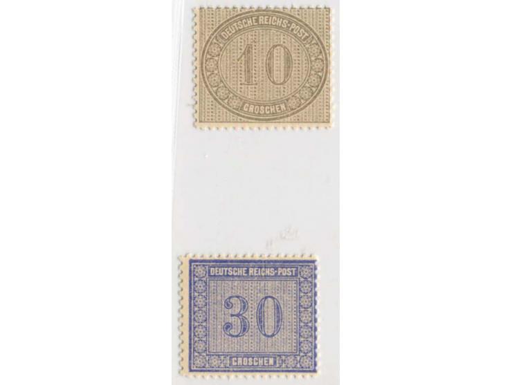 INNENDIENSTMARKEN: 10 Gr. gelbgrau und 30 Gr. ultramarin, postfrisch, Pracht (Mi. 460,-)