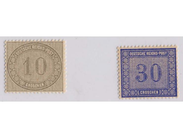 10 und 30 Gr., farbfrisch und gut zentriert, postfrisch, Kabinett, je Befund Brugger BPP