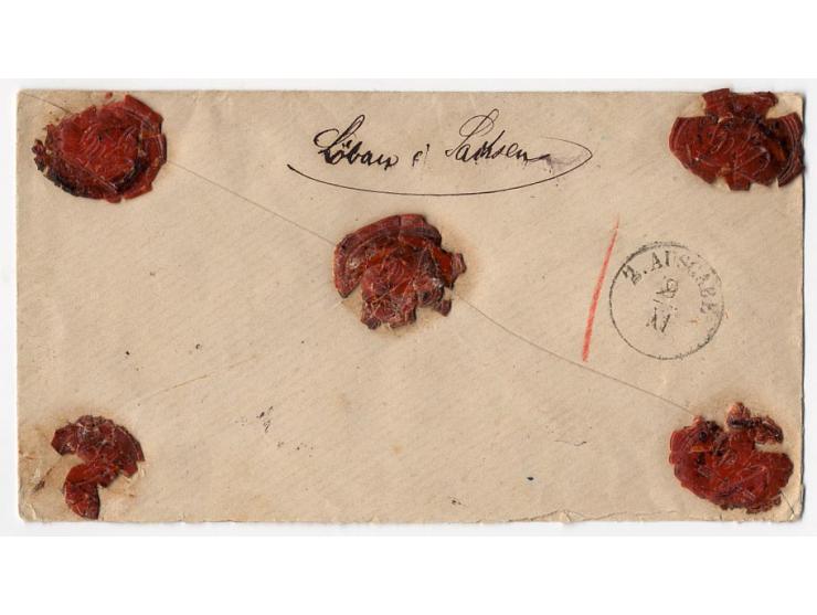 5 Gr. ockerbraun als Einzelfrankatur mit Ra3 "LANDSBERGER-HOLLÄNDER/8 11 74" (neuer DR-Postort) auf rückseitig 5-fach gesiege