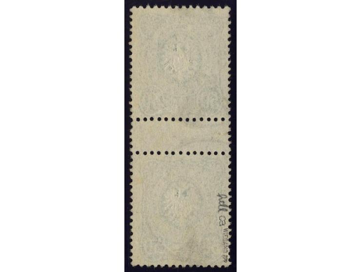 50 Pfg. lebhaftolivgrün im senkrechten Zwischenstegpaar, gestempelt, sign. Wiegand BPP (Mi. 600,-)