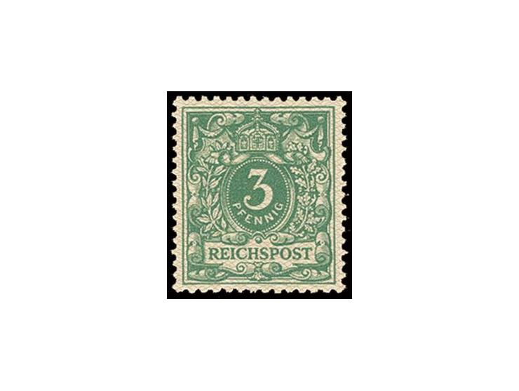 Netzaufdruckproben: 3 Pfg. grün, postfrisch, Kabinett (Mi. 700,-)