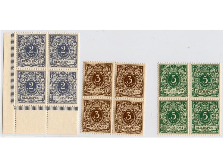 1889, 2-50 Pfg. im Viererblock, postfrisch, Kabinett