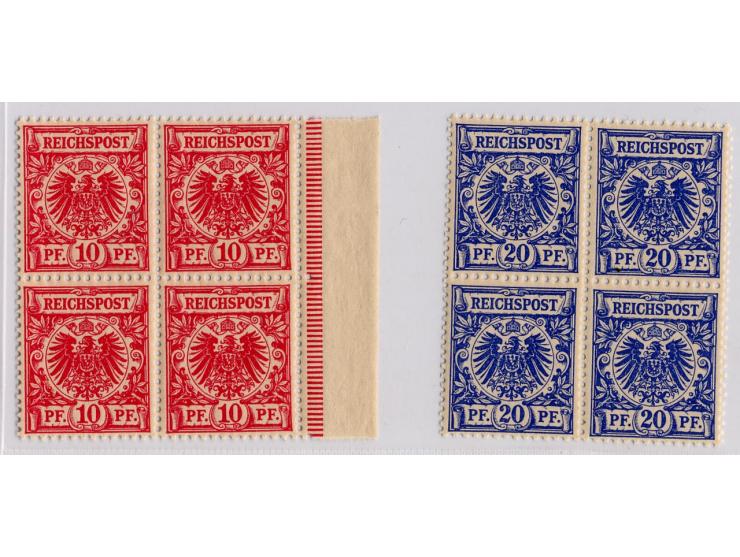 1889, 2-50 Pfg. im Viererblock, postfrisch, Kabinett