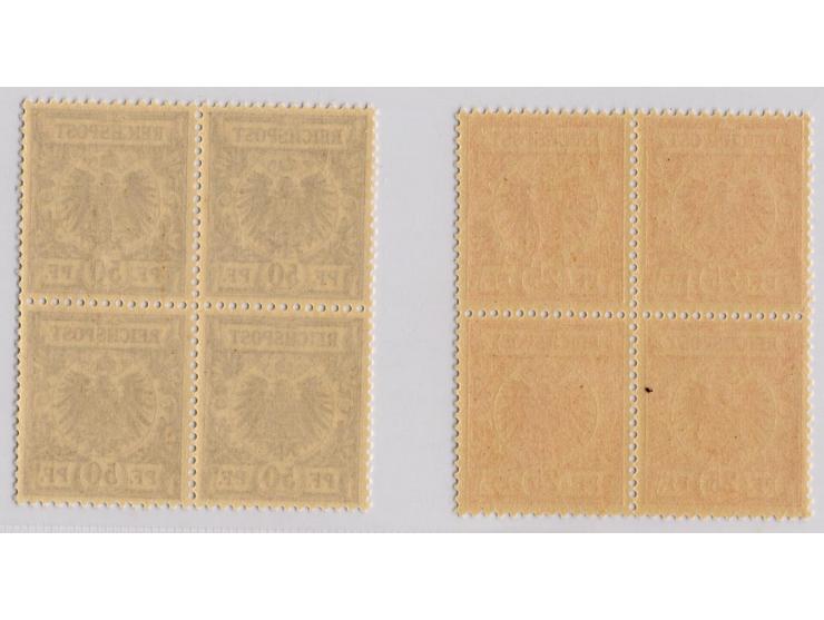 1889, 2-50 Pfg. im Viererblock, postfrisch, Kabinett