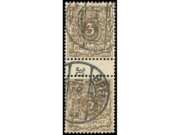 3 Pfg. graubraun, senkrechtes Zwischenstegpaar, sauber gestempelt, Kabinett, sign. Zenker BPP