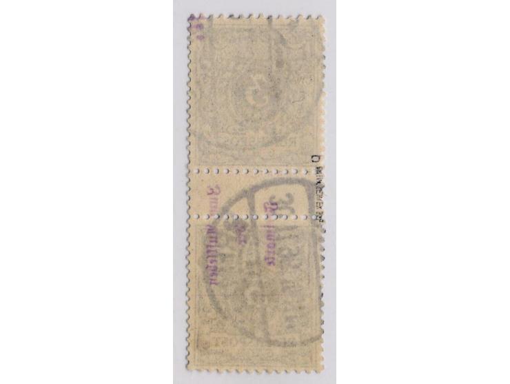 3 Pfg. graubraun, senkrechtes Zwischenstegpaar, sauber gestempelt, Kabinett, sign. Zenker BPP