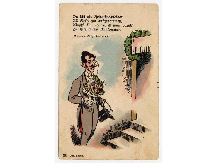 3 Pfg. graubraun mit seltenem Plattenfehler "O in Reichspost links oben gebrochen" (Feld 50) als Einzelfrankatur mit EKr. "GE