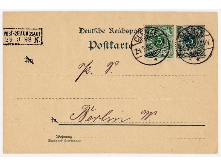 10 Pfg. braunrosa mit Klaucke-EKr. "HANNOVER-LINDEN 6/11 91" auf Zeitungssachen-Formular für Nachlieferung von Zeitungen im O