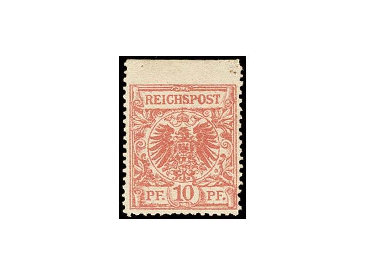 10 Pfg. braunrosa, oben ungezähnt aus unfertigen, beschlagnahmten Beständen,  postfrisch mit kleinen Gummieinschränkungen, Fo