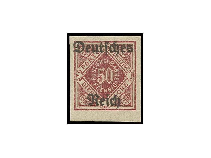 Württemberg Abschied, beide Ausgaben breitrandig ungezähnt kpl. (ohne unverausgabte 40 Pfg.), postfrisch, Kabinett (Mi. 2750,