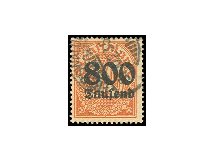 800 Tsd. M. auf 30 Pfg., Wasserzeichen Rauten, sauber gestempelt, Pracht, Fotoattest Winkler BPP
