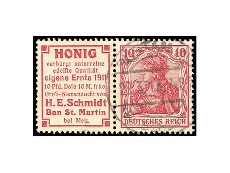 "Honig Schmidt"+ 10 Pfg., gestempelt, Kabinett (Mi. 1.100,-)