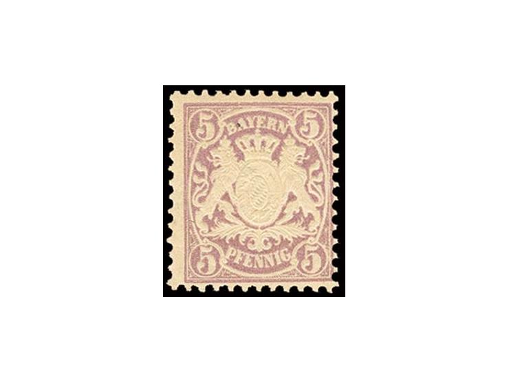 1878, 5 Pfg. hellbraunviolett, farbfrisch mit guter Wappenprägung, postfrisch, unsigniert, Kabinett