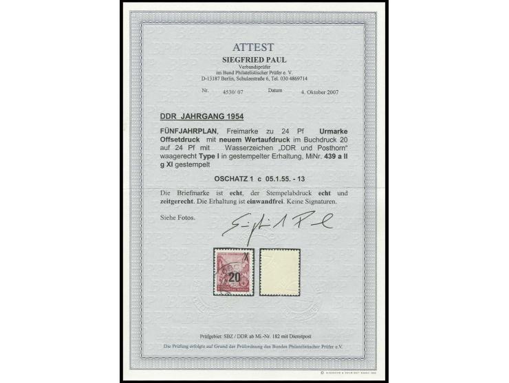 dito, mit Stempel "OSCHATZ 5.1.55" in tadelloser Erhaltung, Fotoattest Paul BPP (Mi. 2.400,-)